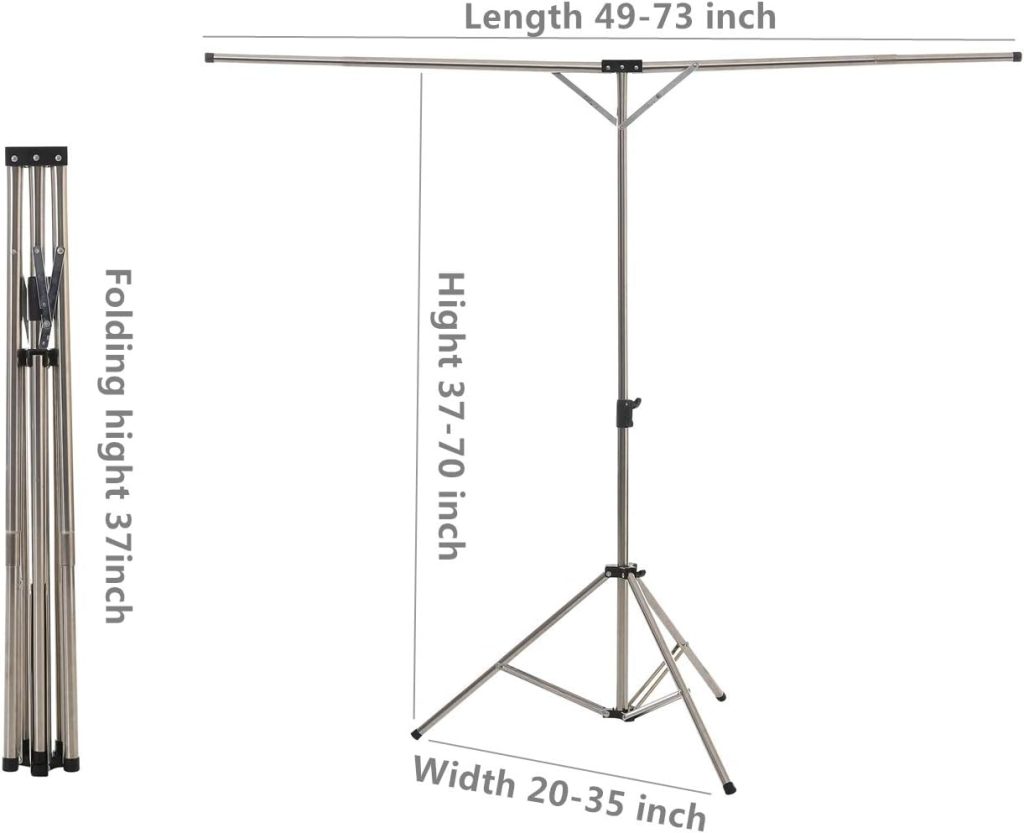 Height-Adjustable Tripod Clothes Drying Rack