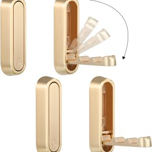 Foldable Wall Hook, 40 lbs Heavy Duty Screw Mounted, Aluminum Alloy Flip-Down Gold Coat Hook, Space-Saving Folding Wall Hanger for Bathroom Bedroom Entryway Closet, Includes Screws (2 Pack) - Image 6