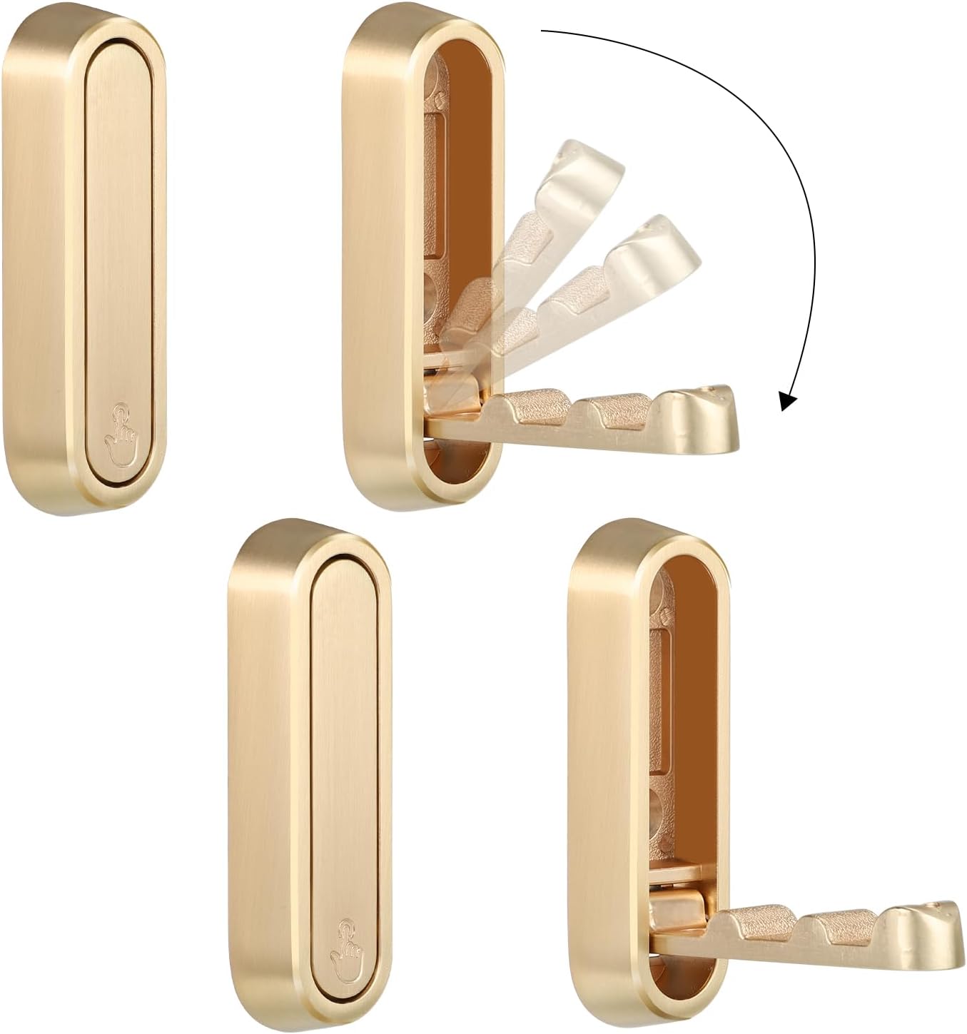 Foldable Wall Hook, 40 lbs Heavy Duty Screw Mounted, Aluminum Alloy Flip-Down Gold Coat Hook, Space-Saving Folding Wall Hanger for Bathroom Bedroom Entryway Closet, Includes Screws (2 Pack) - Image 6
