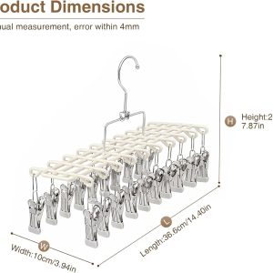 Two-Pack Clothes Drying Hangers with 20 Clips - Image 4