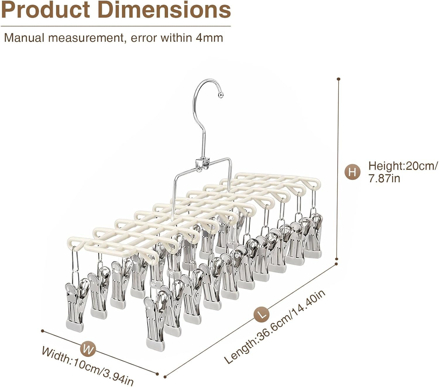 Two-Pack Clothes Drying Hangers with 20 Clips - Image 4
