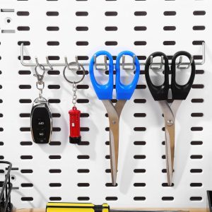 Storage Hooks, Dual Hook Adjustable Storage Hooks for Pegboards, Space Saving Iron Hooks for Home Garage Workshop Retail and Commercial Organization - Image 3