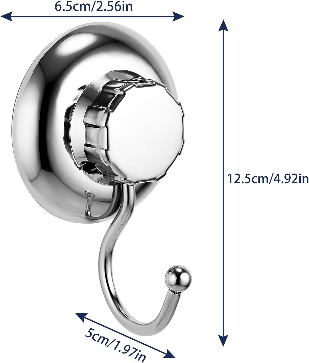 No-Drilling/Suction Cup 2 Pack Single Robe Hook - Vaccum System - Stainless Steel Never Rust - for Bathroom & Kitchen - Image 2