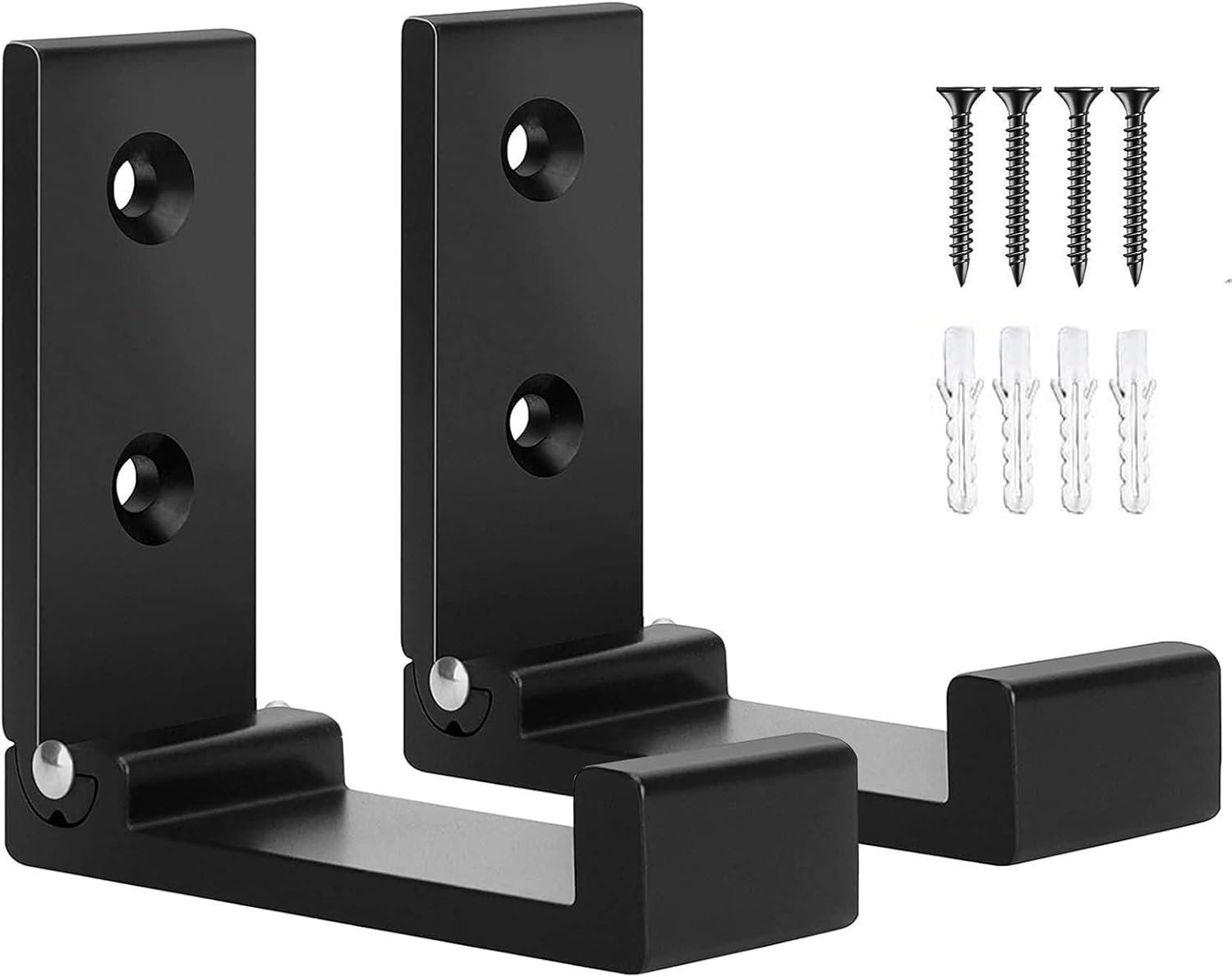 Wall Hook 2PCS Folding Coat Hooks for Hanging Heavy Duty Coat & Bag & Backpack & Hat & Headphone Foldable Coat Hooks Wall Mounted Saves Space (Black) - Image 1