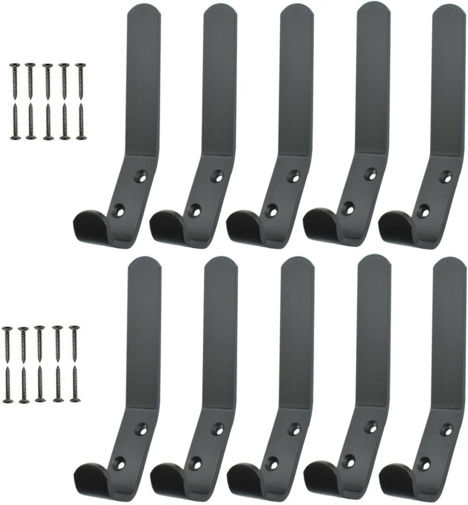 Aluminum Double Hat and Coat Hanger Hooks Coat Dress Robe & Bath Towel Hook for Bathroom Bedroom Kitchen Office Door Hooks with Fixing Screws Pack of 5.