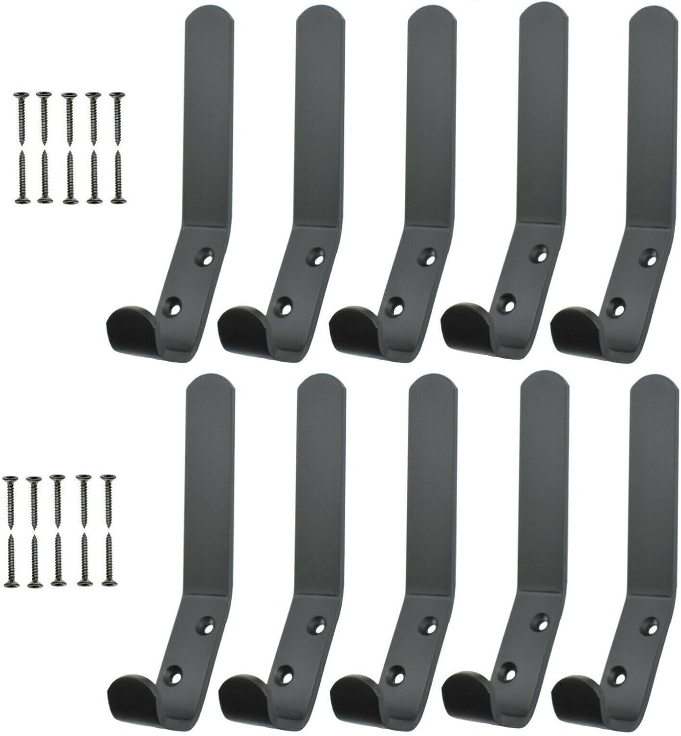 Aluminum Double Hat and Coat Hanger Hooks Coat Dress Robe & Bath Towel Hook for Bathroom Bedroom Kitchen Office Door Hooks with Fixing Screws Pack of 5. - Image 2