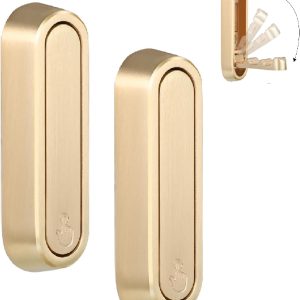 Foldable Wall Hook, 40 lbs Heavy Duty Screw Mounted, Aluminum Alloy Flip-Down Gold Coat Hook, Space-Saving Folding Wall Hanger for Bathroom Bedroom Entryway Closet, Includes Screws (2 Pack) - Image 1