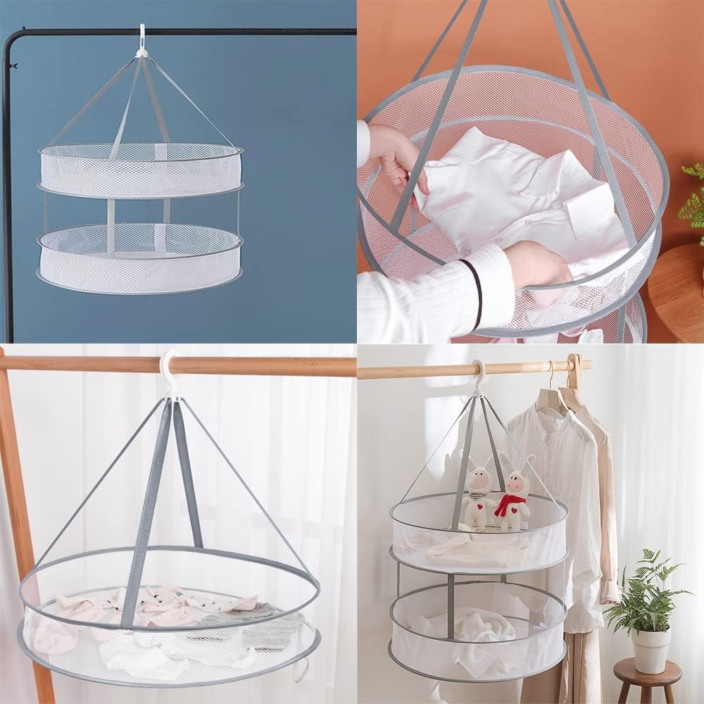 Two-Pack Hanging Mesh Laundry Drying Nets, 60 cm