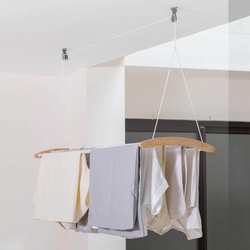 Ceiling-Mounted Pulley Clothes Drying Rack