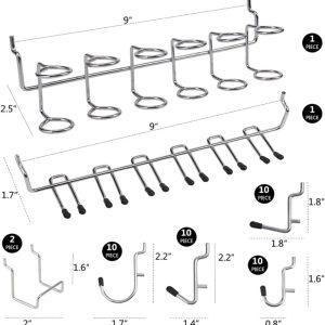 140-Piece Pegboard Hooks Assortment, Pegboard Accessories with Pegboard Bins for Organizing Various Tools - Image 2