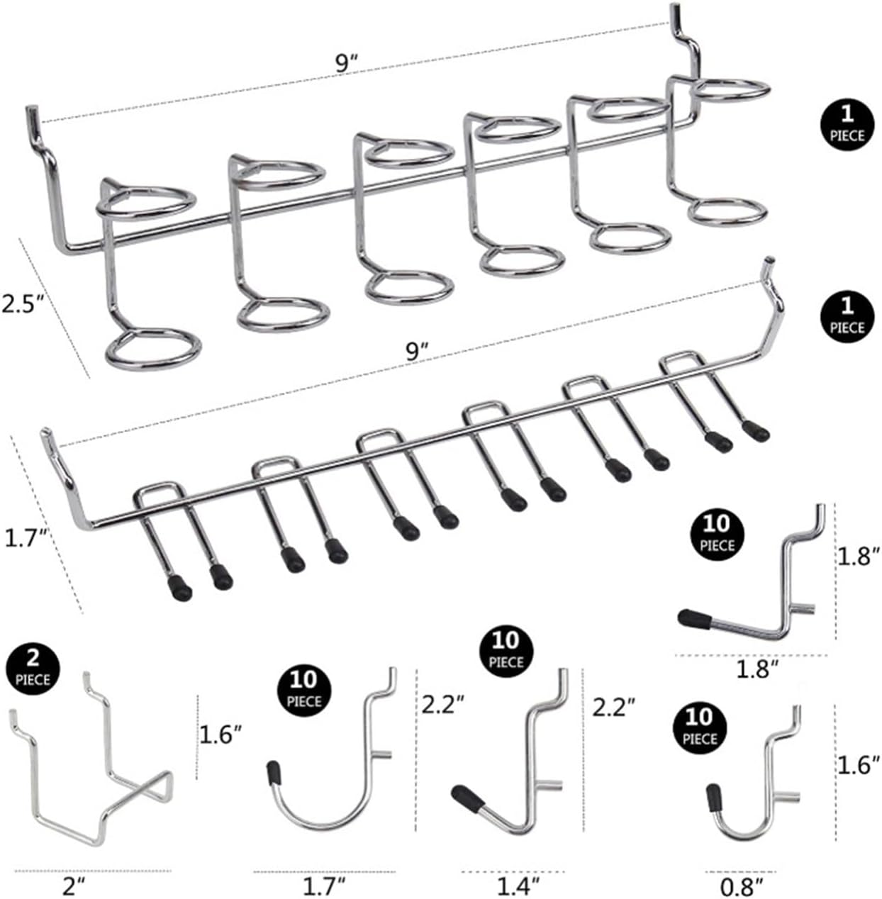 140-Piece Pegboard Hooks Assortment, Pegboard Accessories with Pegboard Bins for Organizing Various Tools - Image 2