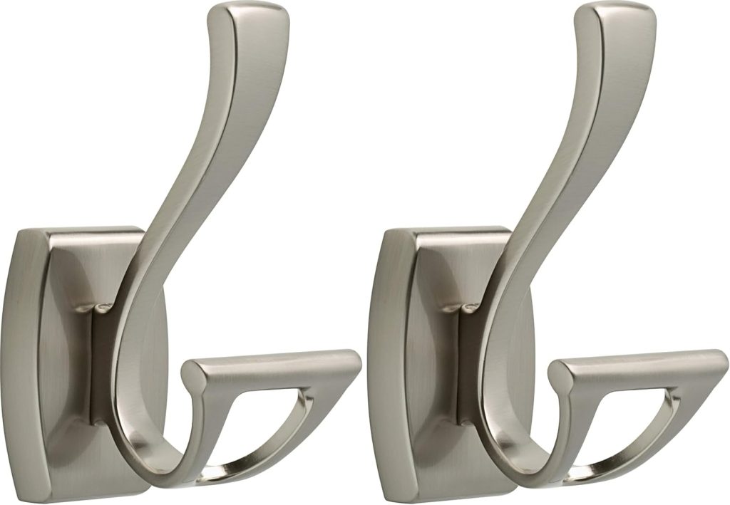 Towel Hook, Robe Hook Satin Nickel Towel Holder for Bathroom, Bathroom Accessories, 135241 2.4 x 2.9 x 4.8 Inches