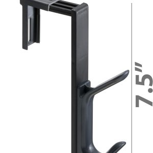 Double Coat Hooks for Cubicle Panels, Adjustable, Comes in 2 Pack (22009) Black - Image 2