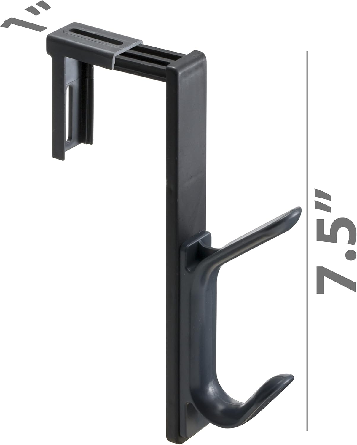 Double Coat Hooks for Cubicle Panels, Adjustable, Comes in 2 Pack (22009) Black - Image 2