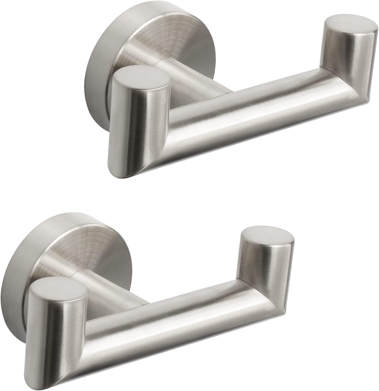 2 Pcs Double Door Hooks,Bathroom Towel Hooks Screw in SUS 304 Stainless Steel Heavy Duty Robe Coat Hooks Wall Mounted for Bedroom or Kitchen(Matte Black) - Image 2