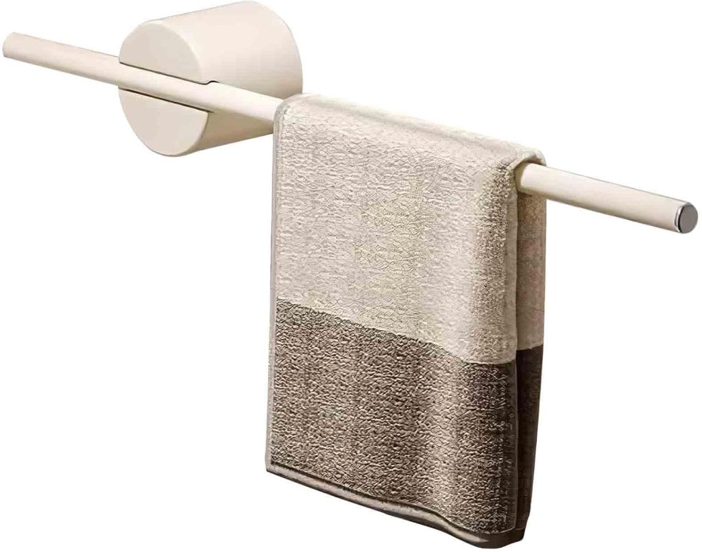 Towel Bar for Hand Towels and Kitchen Cloths, 15-Inch Durable Aluminum Bathroom Rack for Home Organization, Space-Saving White Rail for Washrooms and