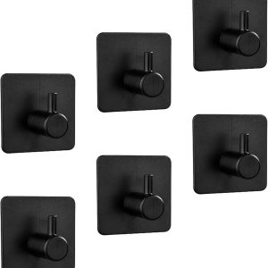 Robe & Bath Towel Hooks - Pack of 6 Pink Plastic Adhesive Hooks for Hassle-Free Hanging on Walls in Bathroom, Kitchen and More??Strong & Traceless Sticky Hook with Single Mount for Door & Clothing - Image 7