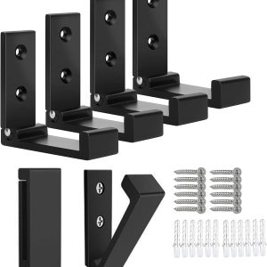 Wall Hook 2PCS Folding Coat Hooks for Hanging Heavy Duty Coat & Bag & Backpack & Hat & Headphone Foldable Coat Hooks Wall Mounted Saves Space (Black) - Image 3
