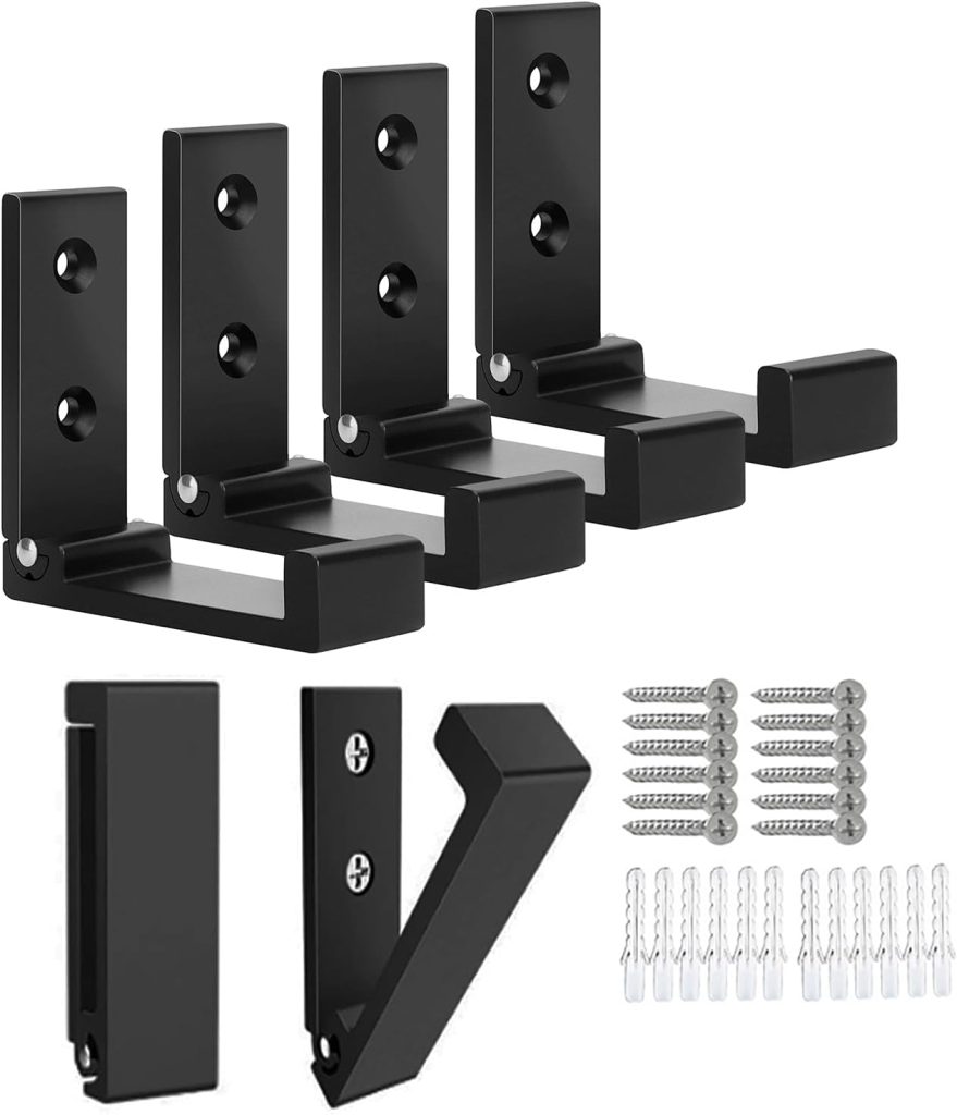 Wall Hook 2PCS Folding Coat Hooks for Hanging Heavy Duty Coat & Bag & Backpack & Hat & Headphone Foldable Coat Hooks Wall Mounted Saves Space (Black)