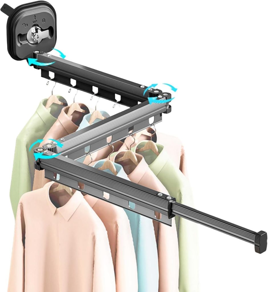 Suction-Cup Retractable Clothes Drying Rack