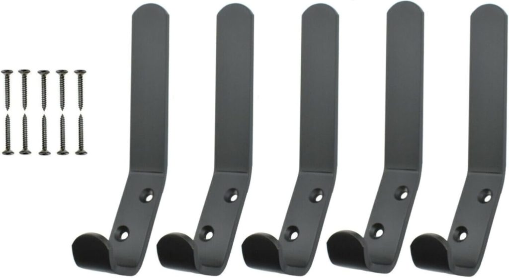 Aluminum Double Hat and Coat Hanger Hooks Coat Dress Robe & Bath Towel Hook for Bathroom Bedroom Kitchen Office Door Hooks with Fixing Screws Pack of 5.