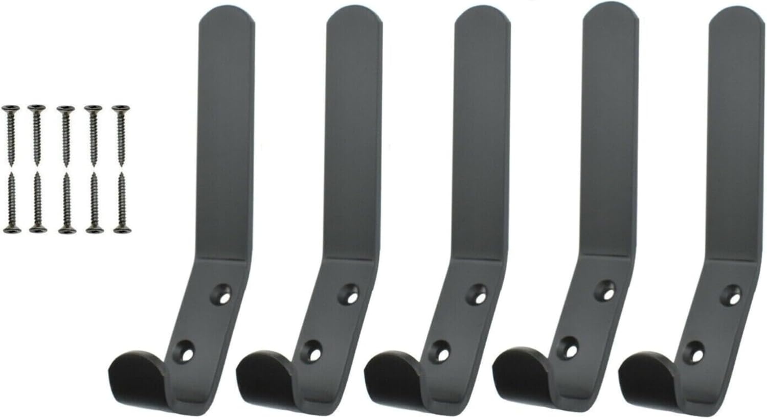 Aluminum Double Hat and Coat Hanger Hooks Coat Dress Robe & Bath Towel Hook for Bathroom Bedroom Kitchen Office Door Hooks with Fixing Screws Pack of 5. - Image 3