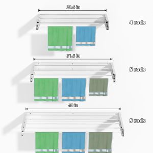 Wall-Mounted Collapsible Clothes Drying Rack, 31.5 in - Image 6