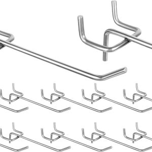 spring Pegboard Hooks, Industrial Strength Steel Organizer Hooks 10PCS 10cm, Durable Workshop Storage Solutions for Tools and Supplies with Secure Ball Tip, Suitable for 32mm Hole spacing - Image 1