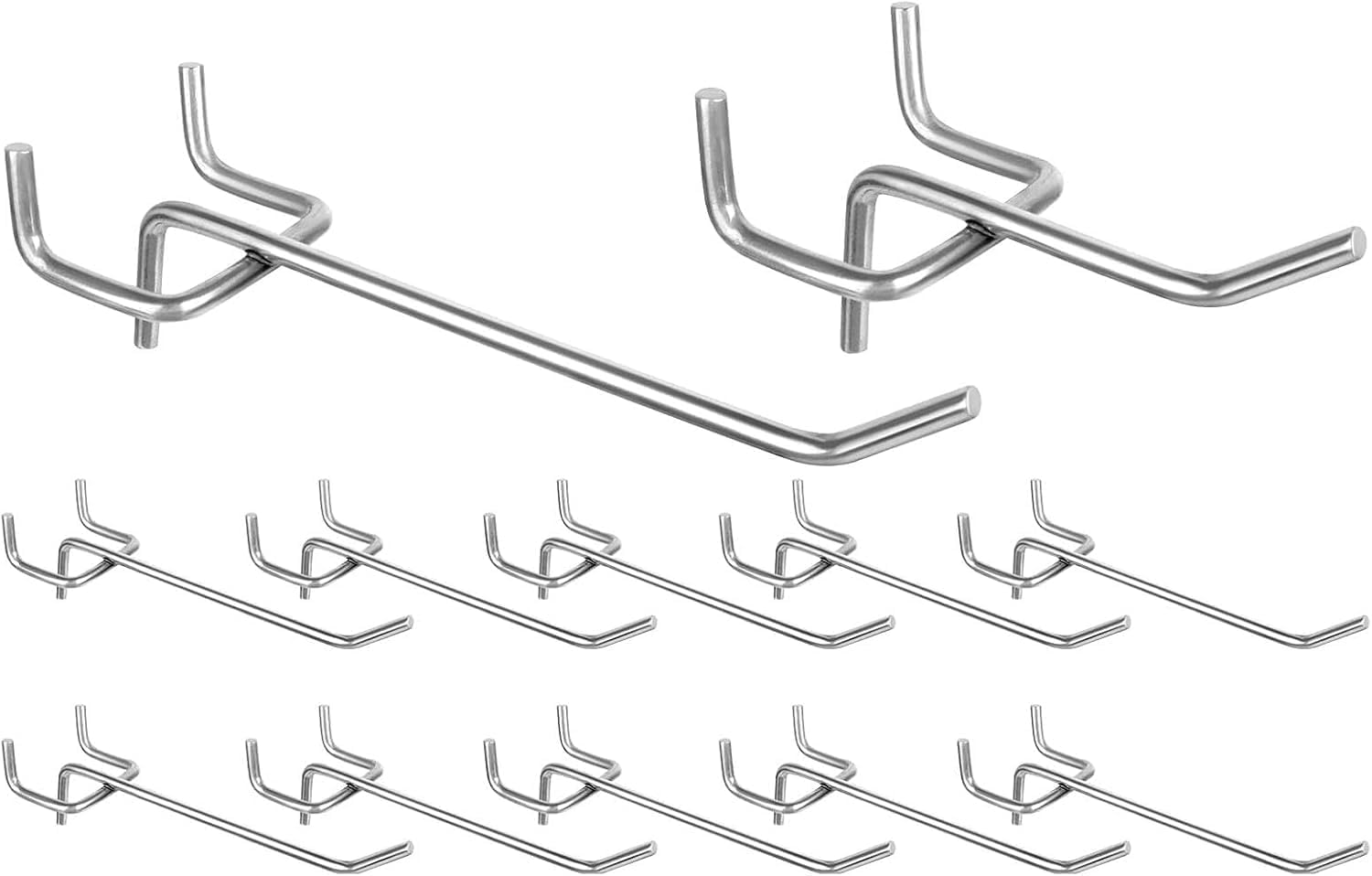 spring Pegboard Hooks, Industrial Strength Steel Organizer Hooks 10PCS 10cm, Durable Workshop Storage Solutions for Tools and Supplies with Secure Ball Tip, Suitable for 32mm Hole spacing - Image 1