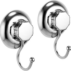 No-Drilling/Suction Cup 2 Pack Single Robe Hook - Vaccum System - Stainless Steel Never Rust - for Bathroom & Kitchen - Image 1