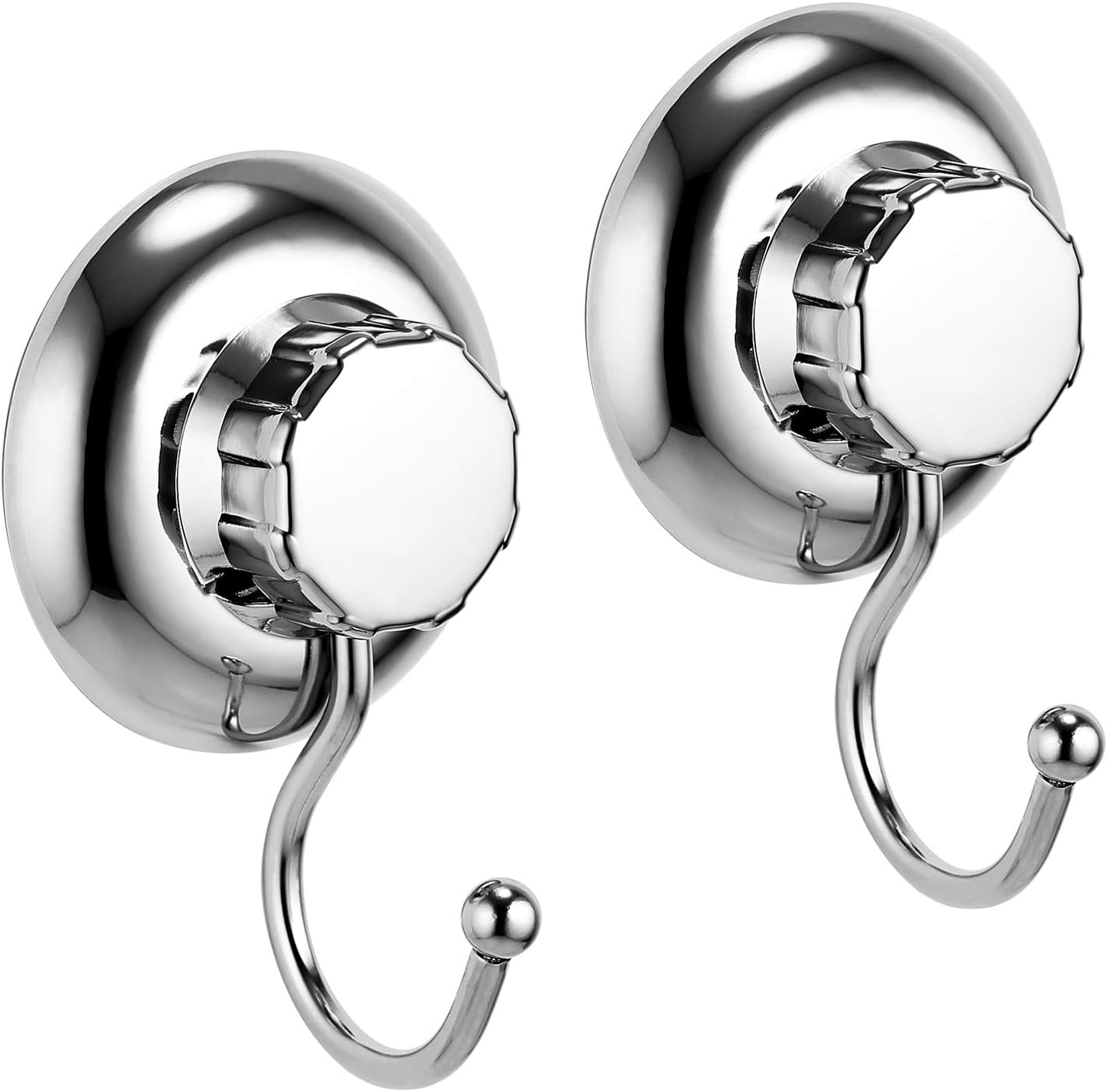 No-Drilling/Suction Cup 2 Pack Single Robe Hook - Vaccum System - Stainless Steel Never Rust - for Bathroom & Kitchen - Image 1