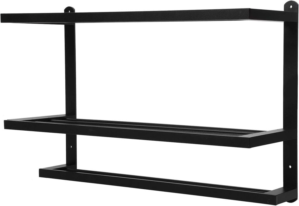 Towel Rail Organiser for Bathroom and Kitchen, Robust Space Aluminium Design, 60.5 x 21.5 x 41 cm