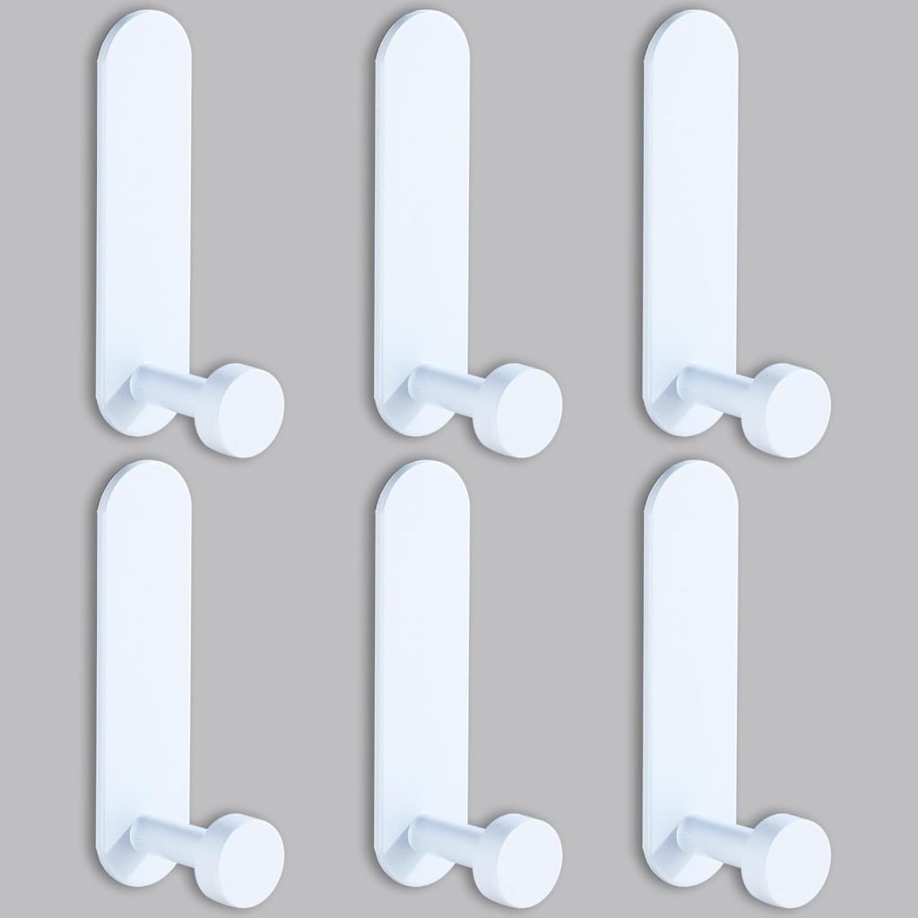Adhesive Hooks Sticky Hooks Extra Strong Stick on Wall Over Door for Hanging Clothes Coat Robe Bath Towel in Bathroom Shower Kitchen