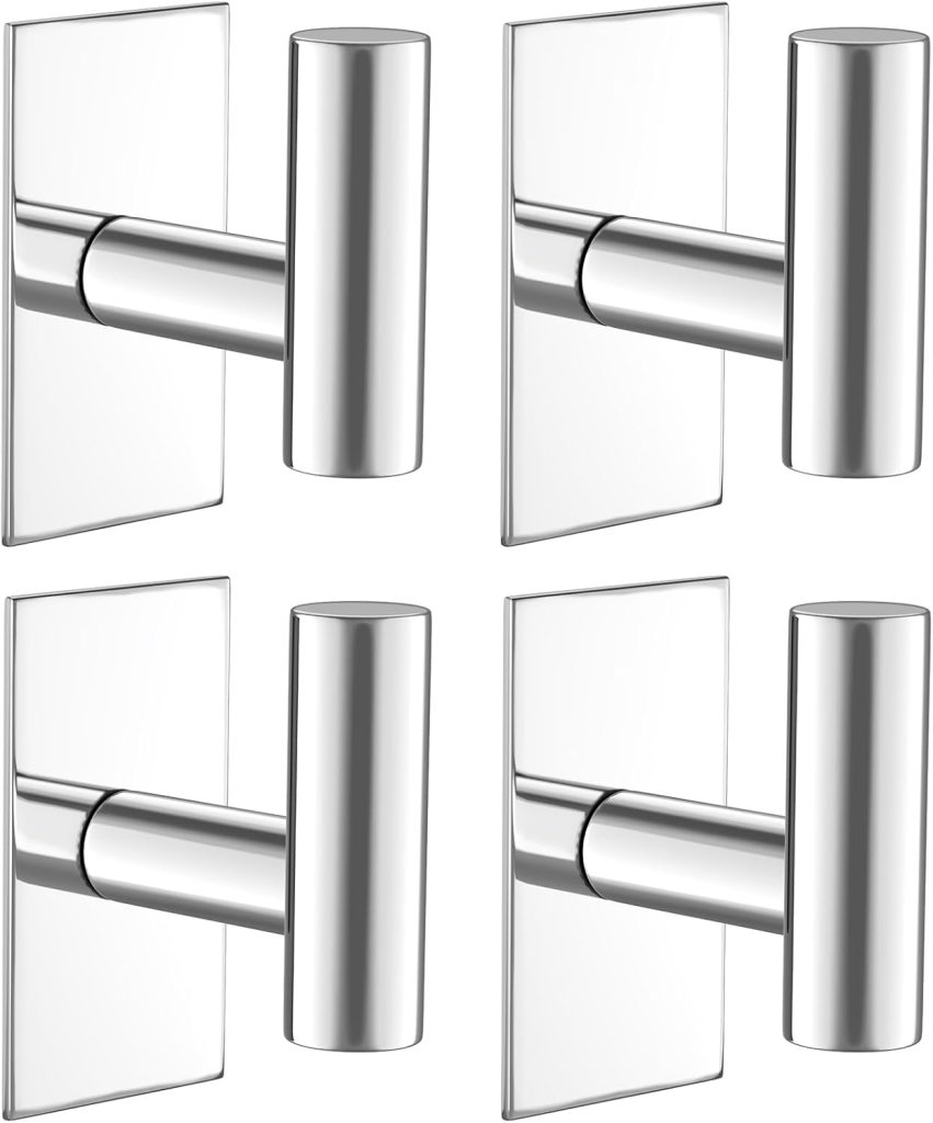 Wall Towel Hooks, Heavy Duty Sticky Holder Waterproof Towel Hooks for Hanging Coat, Clothes, Closet Hook Wall Mount for Kitchen