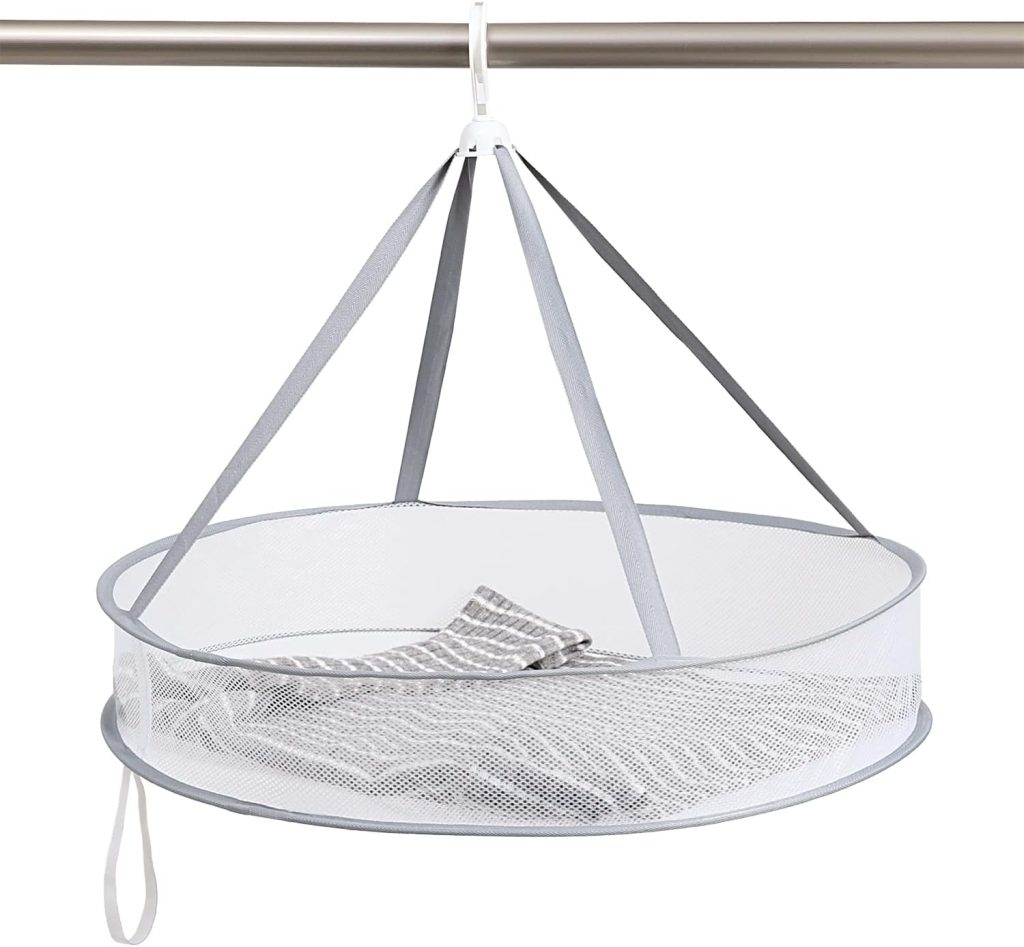 Single-Tier Gray Hanging Mesh Laundry Drying Net