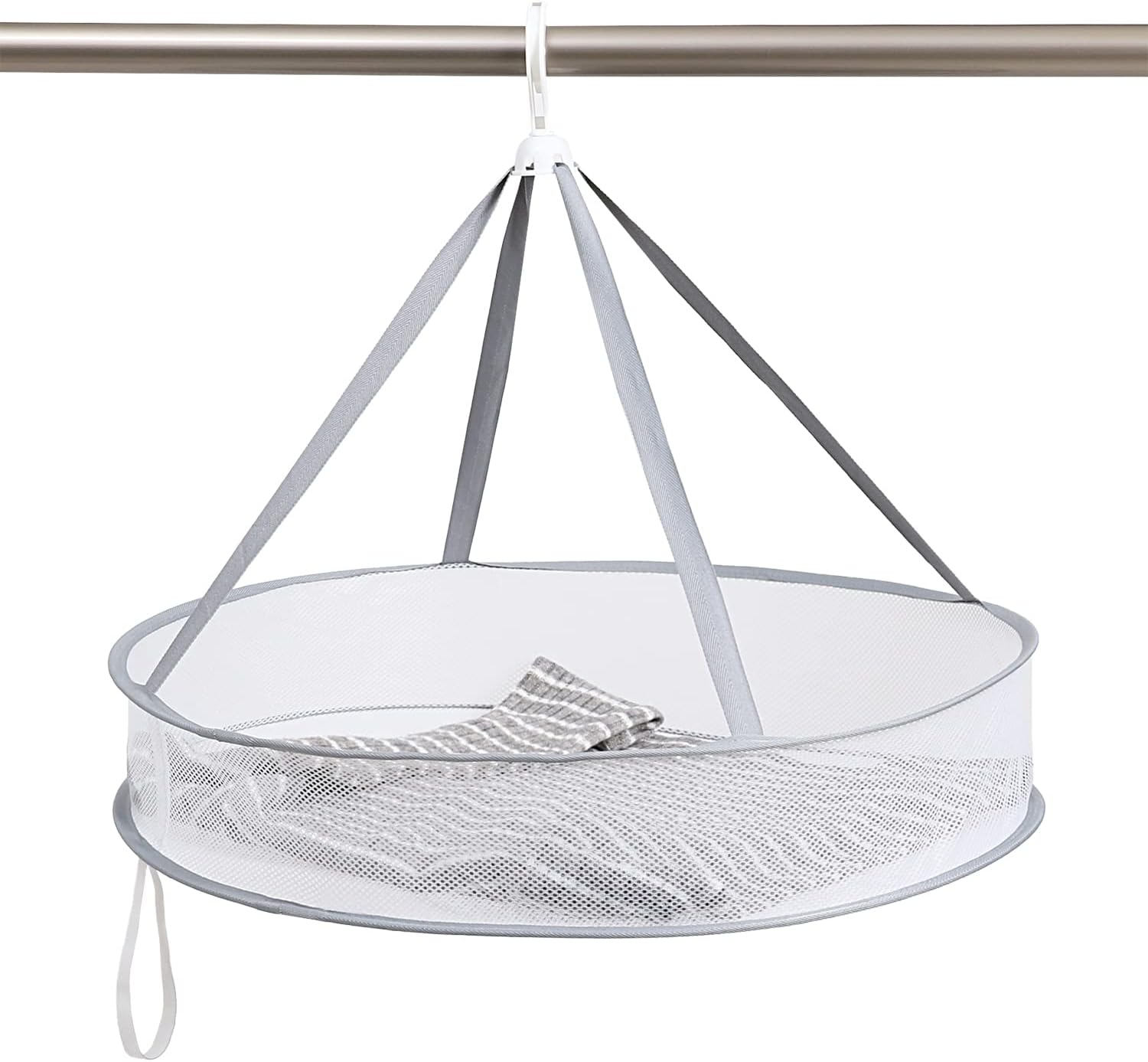 Single-Tier Gray Hanging Mesh Laundry Drying Net - Image 1