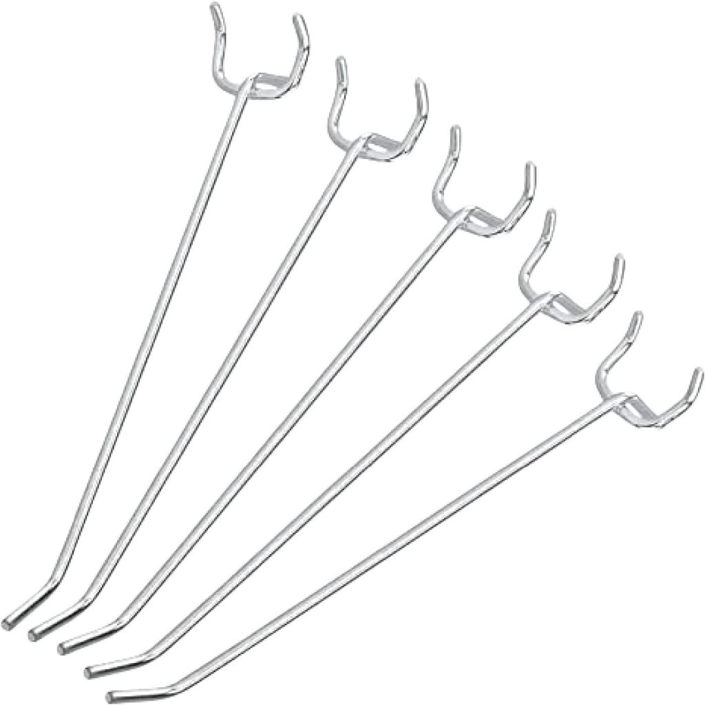 4 Inch Heavy Duty Pegboard Hooks Kit, 50 Pack, 1/8" Peg Hooks for 1 Spaced Pegboards, Utility Hooks for Wall Organizing in Home or Garage