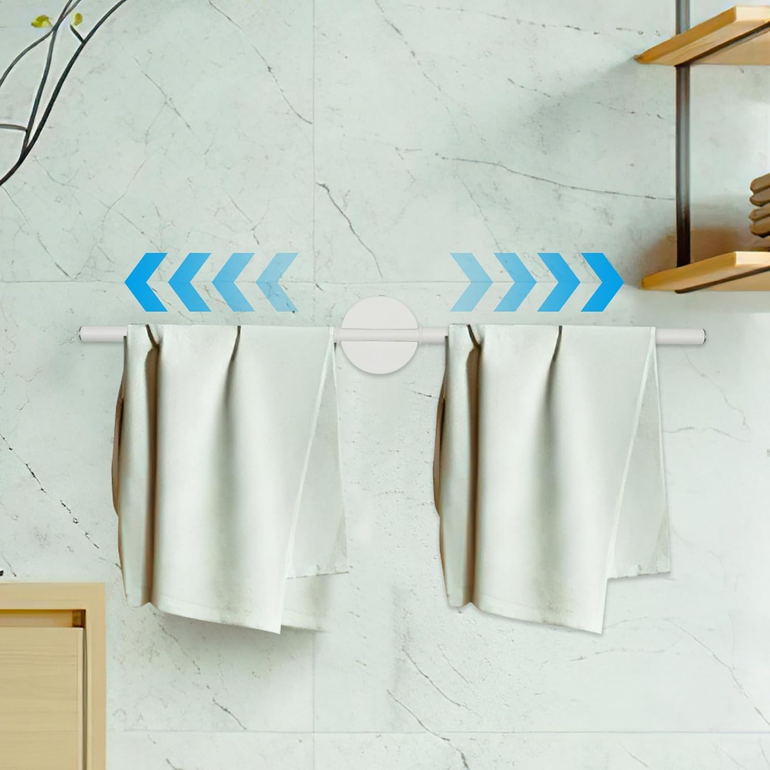 Towel Bar for Hand Towels and Kitchen Cloths, 15-Inch Durable Aluminum Bathroom Rack for Home Organization, Space-Saving White Rail for Washrooms and - Image 2