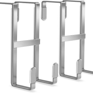 2 Packs Over The Door Hooks, Double Sided Door Hanger Hook - Heavy Duty No Drill Wall Hooks for Hanging Coats, Towels, Bags, Kitchen Closet Fits Most Doors Up to 1-7/8" Thickness (5.12" L, White) - Image 4