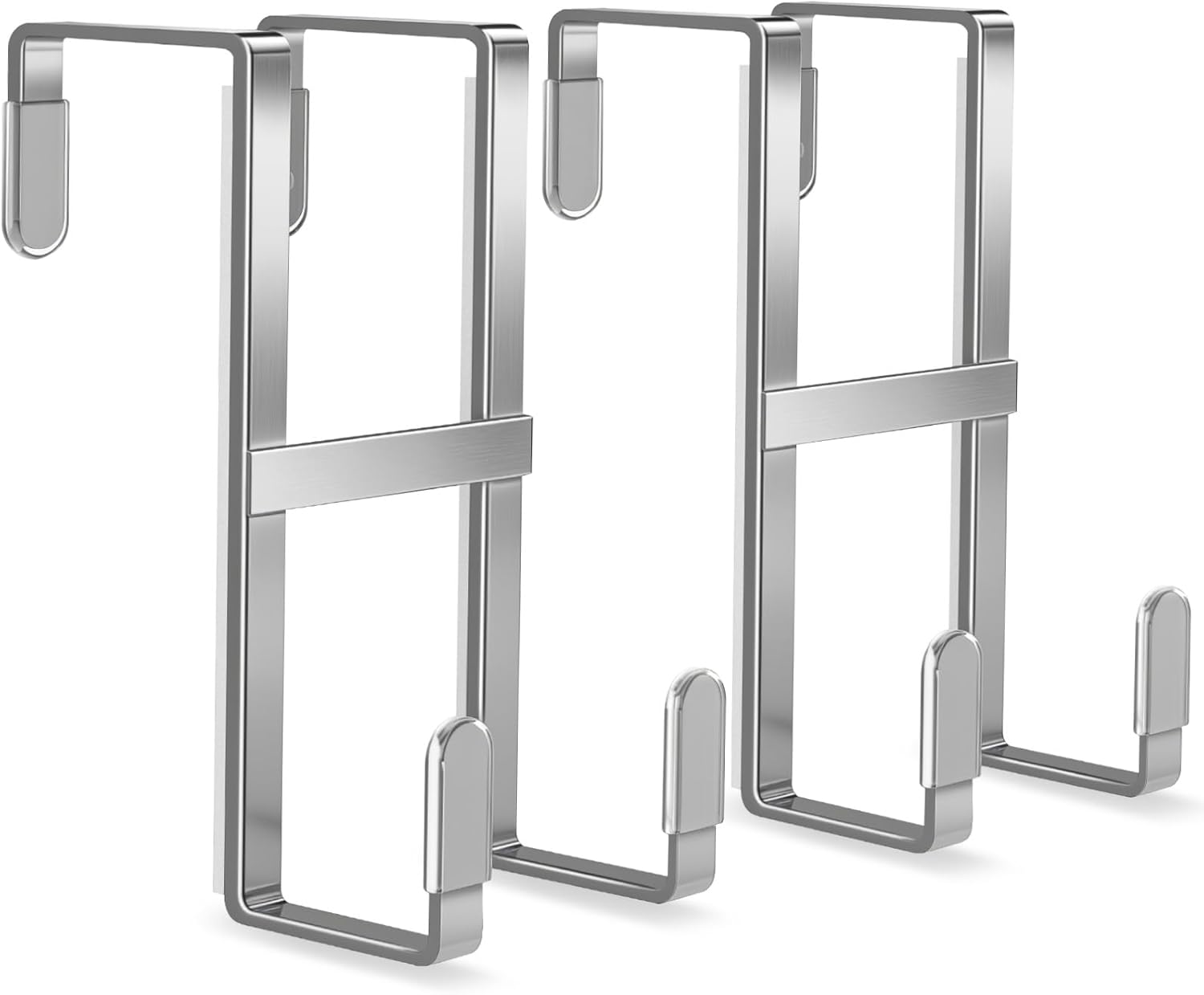 2 Packs Over The Door Hooks, Double Sided Door Hanger Hook - Heavy Duty No Drill Wall Hooks for Hanging Coats, Towels, Bags, Kitchen Closet Fits Most Doors Up to 1-7/8" Thickness (5.12" L, White) - Image 4
