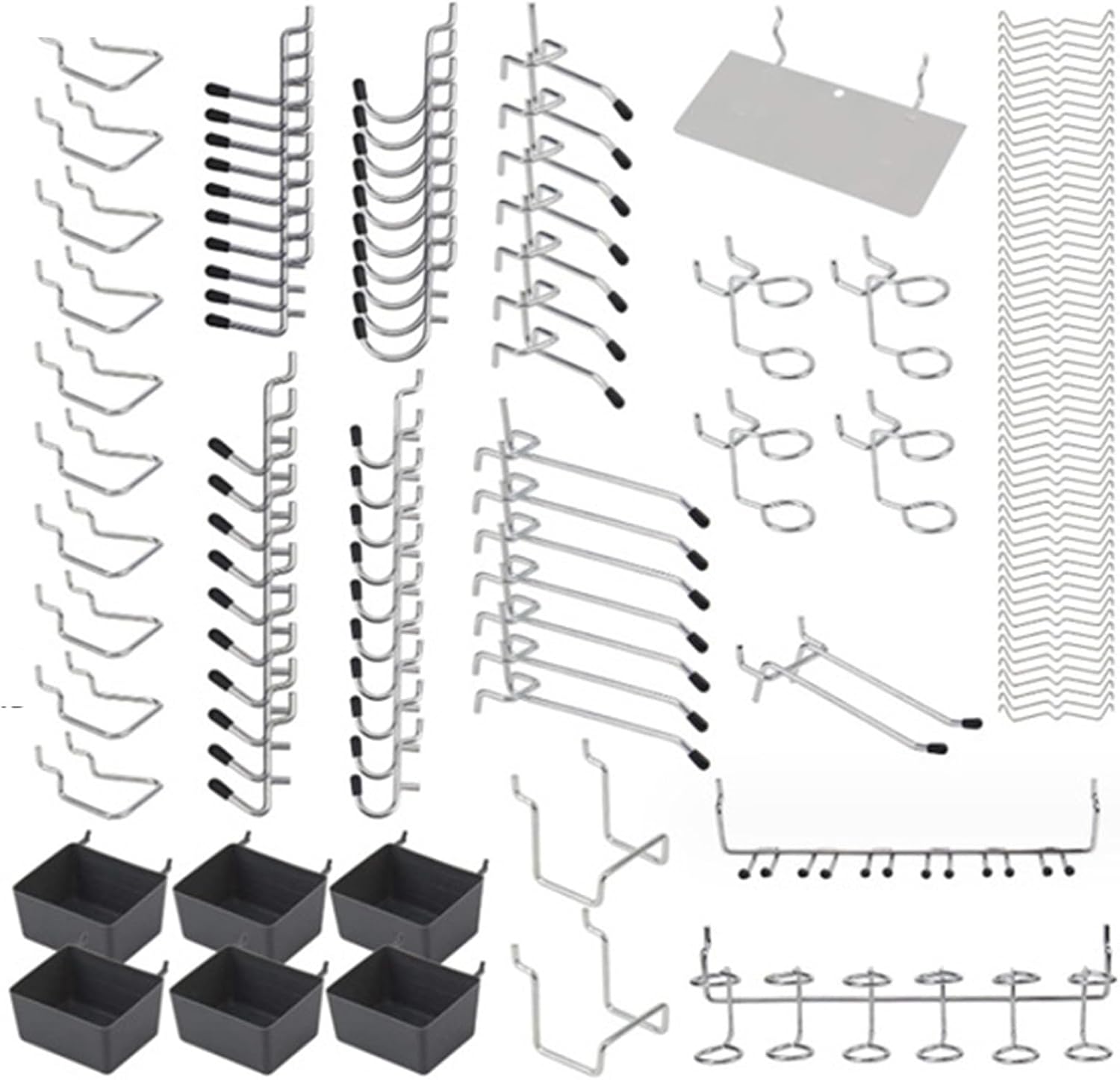 140-Piece Pegboard Hooks Assortment, Pegboard Accessories with Pegboard Bins for Organizing Various Tools - Image 1