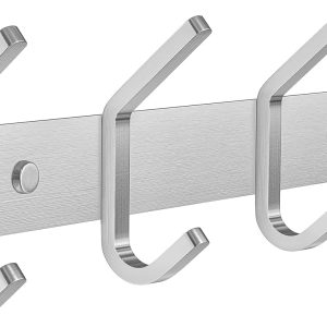 Brass Door Hooks, Towel Hook Stainless Steel Coat Hooks Wall Mounted Screw in Modern Metal Heavy Duty Coat Rack Row of Hooks Hanger Robe Clothes Hat Hook for Bathroom Bedrooms (Gold) - Image 4