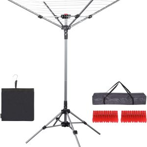 Adjustable Portable Rotary Clothesline, 82 ft - Image 1