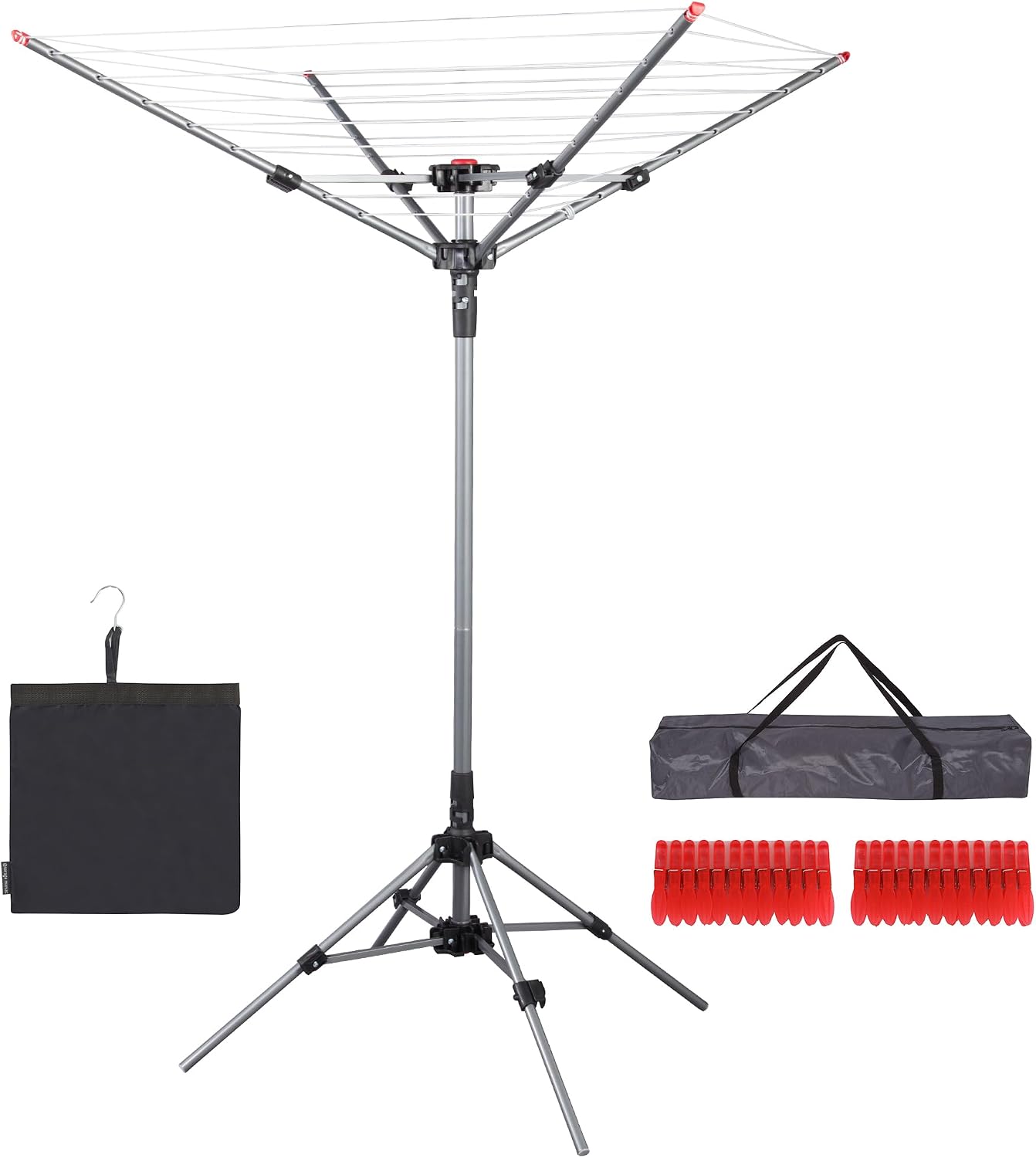 Adjustable Portable Rotary Clothesline, 82 ft - Image 1