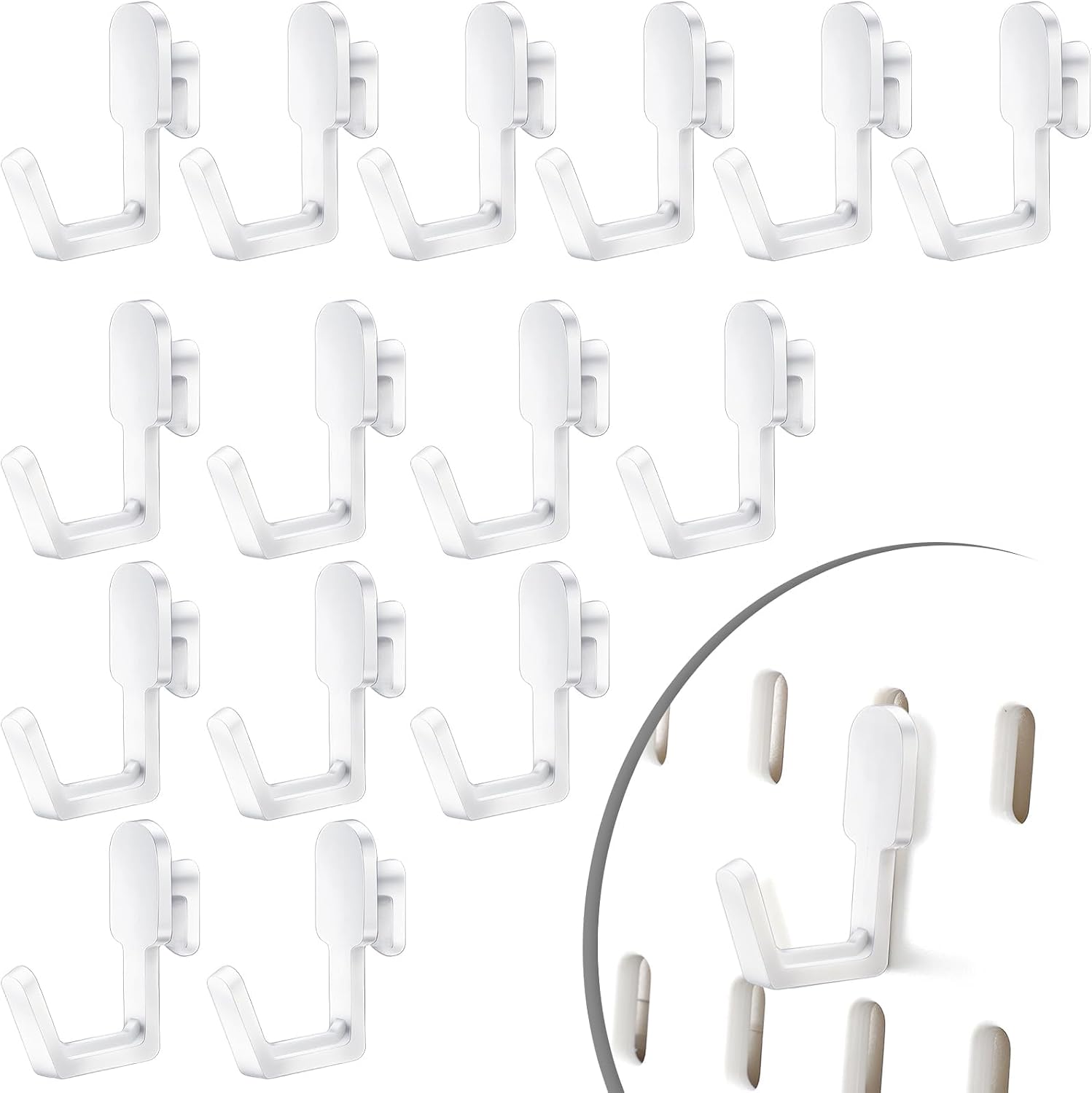 15 Pcs Heavy-Duty Pegboard Hooks Adjustable Hanging Hooks for Garage, Home, Office Storage, Indoor Wall Organizer Accessories - Image 1