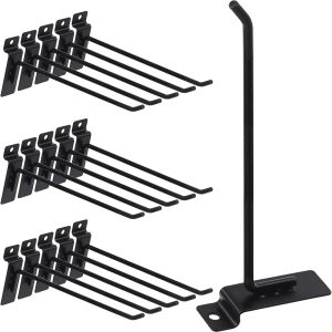 20Pcs 8 Inch Heavy Duty Slatwall Hooks Assortment Kit, Slatwall Accessories Slatwall Panel Hooks Garage Organization Slat Wall Hooks Pegboard Gridwall Hooks Display Hooks for Retail Black - Image 1