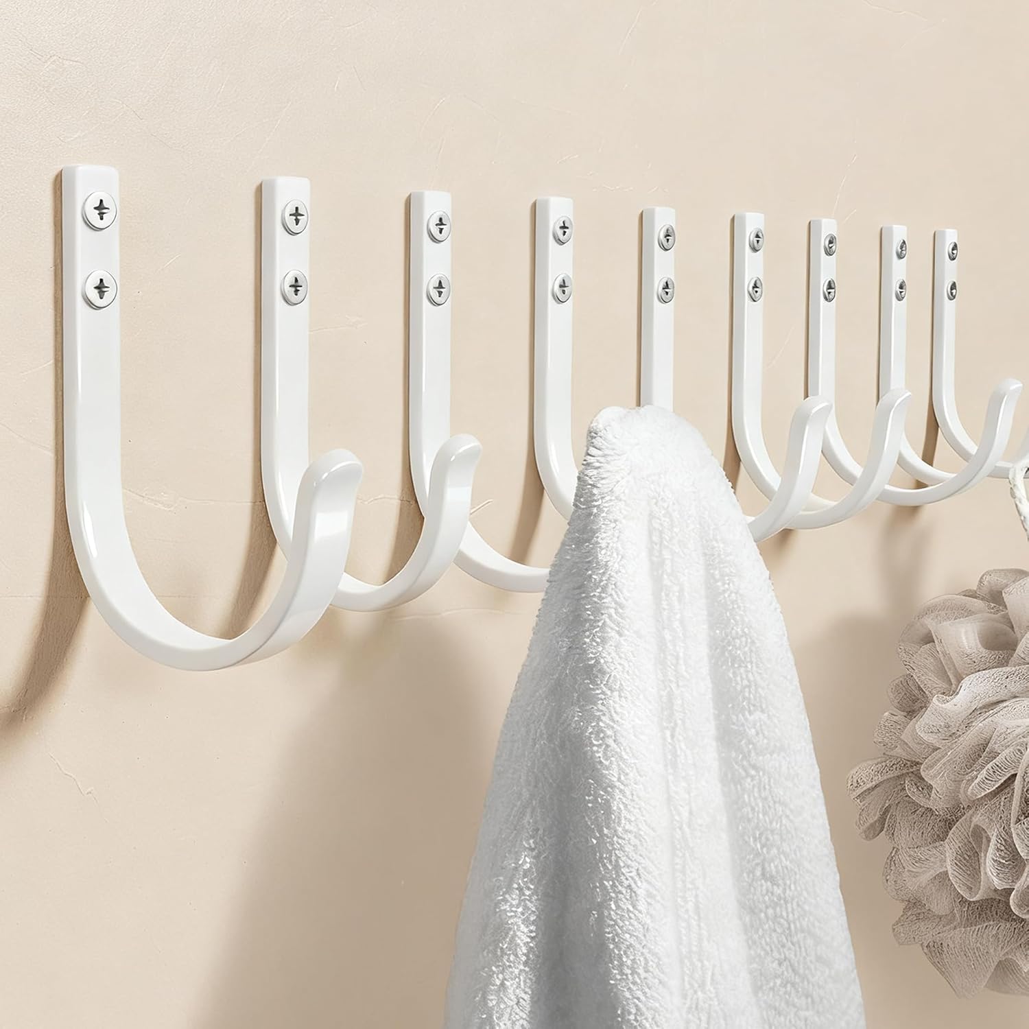Wall Hooks for Hanging Towel/Coat - 22LB Screw in Metal Hanger Wall Mount, for Outdoor, Closet, Door, Bathrooms, for Backpack, Robe, Black 5 Pack - Image 7