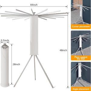 Sixteen-Arm Floor-Standing Clothes Drying Rack - Image 3