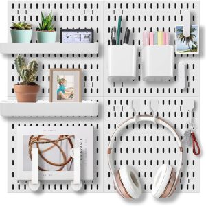 Wall Organizer Peg Board - Elevate And Declutter Your Gaming And Office - Create A Perfectly Structured Space (Black) - Image 2