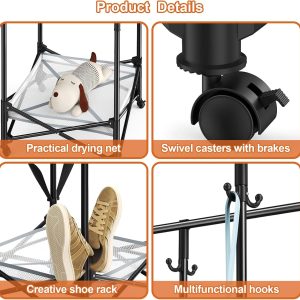 Double-Rod Rolling Clothes Drying Rack - Image 4